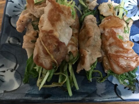 水菜の豚肉巻き